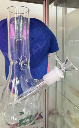 [P0000614] BONG glass round stabil extra hole 20cm